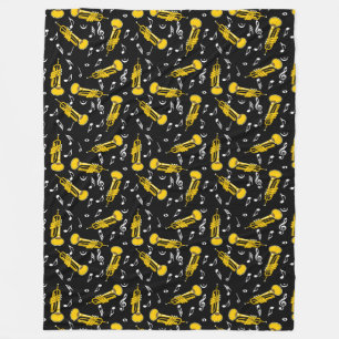 Couverture Polaire Trumpet Music Notes Motif