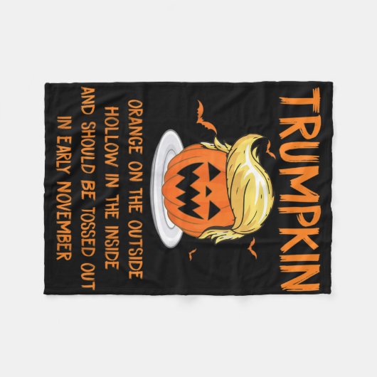 Couverture Polaire Trumpkin Orange Sur La Hallowee Anti-Trump Extérie (Devant (Horizontal))
