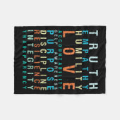 Couverture Polaire Truth Love Empathy Self Awareness Insrational Word (Devant (Horizontal))