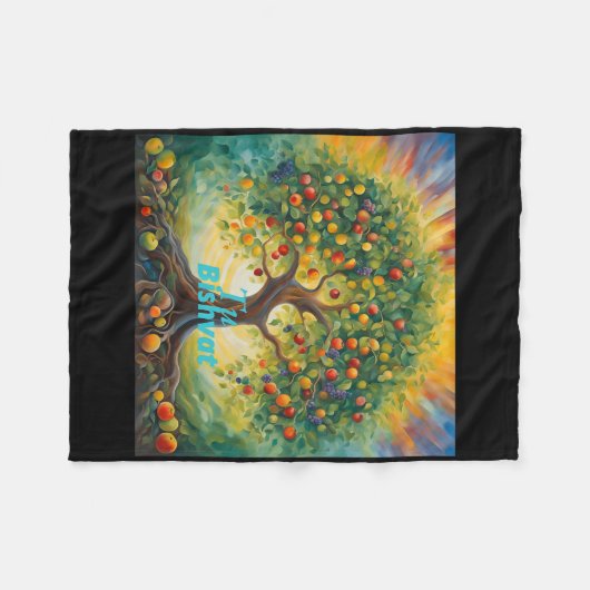 Couverture Polaire Tu Bishvat Happy New Year For Trees (Devant (Horizontal))