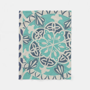 Couverture Polaire Tuile bleue I de batik