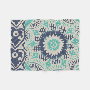 Couverture Polaire Tuile bleue III de batik