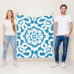 Couverture Polaire Tuiles bleues portugaises 1