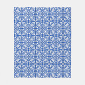 Couverture Polaire Tuiles marocaines - bleu cobalt et blanc (Devant)