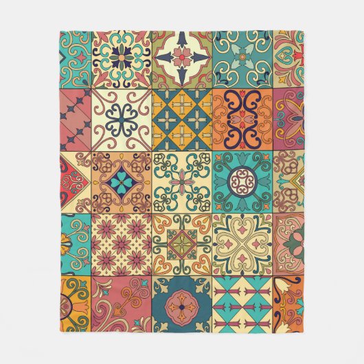 Couverture Polaire Tuiles portugaises : motif sans couture de style A (Devant)
