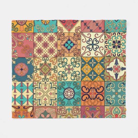 Couverture Polaire Tuiles portugaises : motif sans couture de style A (Devant (Horizontal))