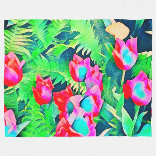 Couverture Polaire Tulipes (Devant (Horizontal))