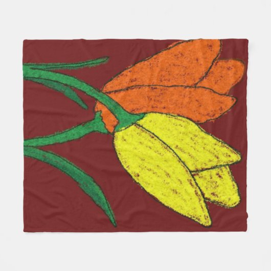 Couverture Polaire Tulipes (Devant (Horizontal))