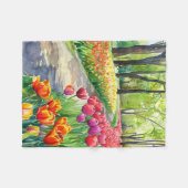Couverture Polaire Tulipes dans le parc (Devant (Horizontal))