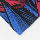 Couverture Polaire Tulipes en rouge et bleu (Coin)