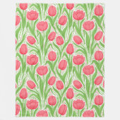 Couverture Polaire Tulipes en rouge et vert (Devant)