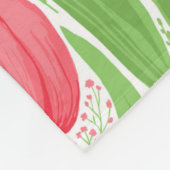 Couverture Polaire Tulipes en rouge et vert (Coin)