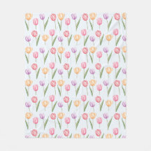 Tulipes Fleur Motif Aquarelle Coloré