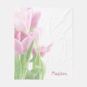 Couverture Polaire Tulipes roses (Devant)