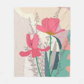 Couverture Polaire Tulipes roses Blocs de couleurs artistiques modern (Devant)