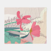 Couverture Polaire Tulipes roses Blocs de couleurs artistiques modern (Devant (Horizontal))