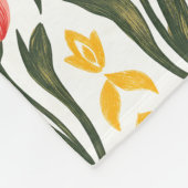 Couverture Polaire Tulipes roses et verdure (Coin)