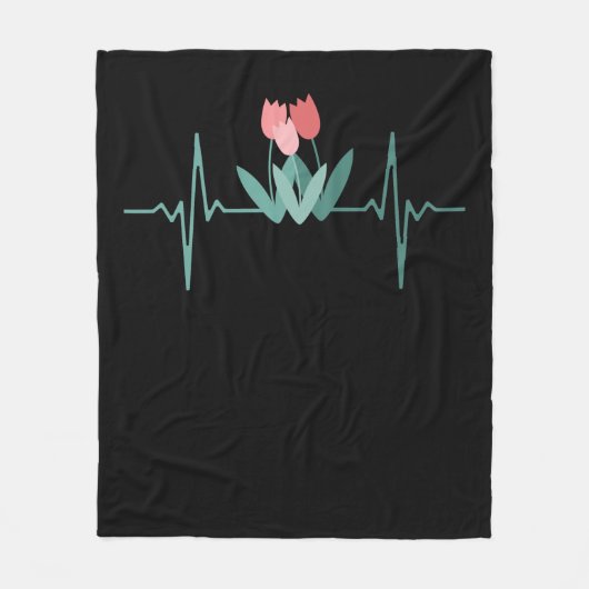 Couverture Polaire Tulipes rouges (Devant)
