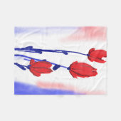 Couverture Polaire Tulipes rouges avec bleu (Devant (Horizontal))