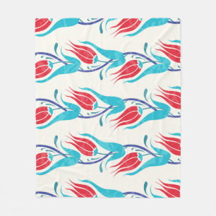 Couverture Polaire Tulipes Turques : Motif Traditionnel Sans Couture.