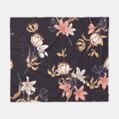 Couverture Polaire tulipes vintages, arrière - plan violet foncé (Devant (Horizontal))