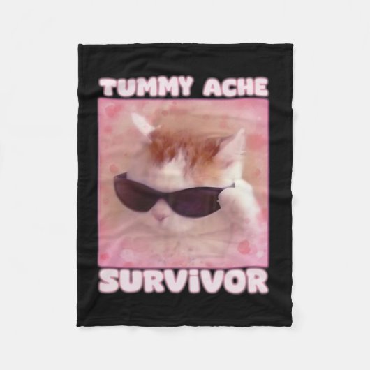 Couverture Polaire Tummy Ache Survivant Chat drôle (Devant)