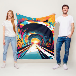 Couverture Polaire Tunnel Avec Graffiti Art