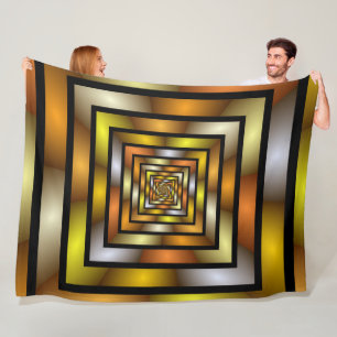 Couverture Polaire Tunnel lumineux coloré Trippy Fractal Graphisme