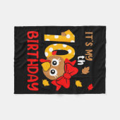 Couverture Polaire Turkey 10th Birthday Autumn Thanksgiving Party Boy (Devant (Horizontal))