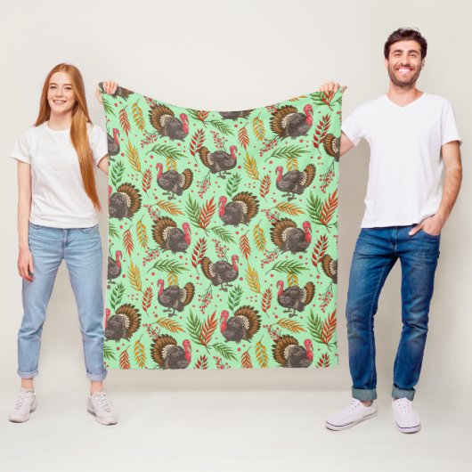 Couverture Polaire Turkey Gobbler In The Forest Pattern (En situation)