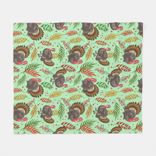 Couverture Polaire Turkey Gobbler In The Forest Pattern (Devant (Horizontal))