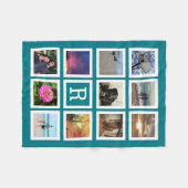 Couverture Polaire Turquoise 11 Photo Collage Mosaïque Carré Cadre Mo (Devant (Horizontal))