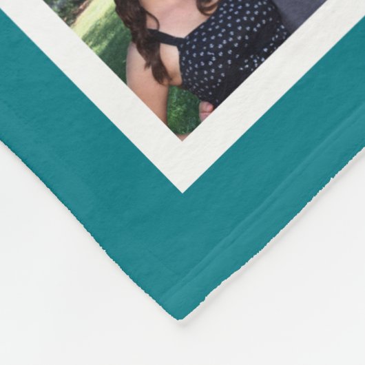 Couverture Polaire Turquoise 11 Photo Collage Mosaïque Carré Cadre Mo (Coin)