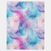 Couverture Polaire Turquoise Aqua Marbre rose violet (Devant)