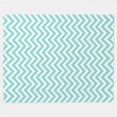 Couverture Polaire Turquoise Aqua White Large Chevron ZigZag (Devant (Horizontal))