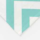 Couverture Polaire Turquoise Aqua White Large Chevron ZigZag (Coin)
