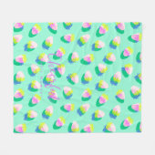 Couverture Polaire Turquoise aux fraises (Devant (Horizontal))