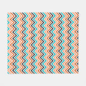 Couverture Polaire Turquoise avec motif chevron aux tons orange (Devant (Horizontal))
