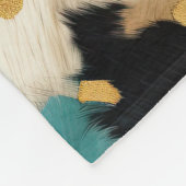 Couverture Polaire Turquoise Black Cream Gold Western Cowhide (Coin)