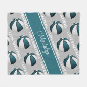 Couverture Polaire turquoise blanc filles J'aime le décor de salle de (Devant (Horizontal))