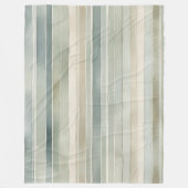 Couverture Polaire Turquoise bleu Sage Green Crème Distressed Stripe (Devant)
