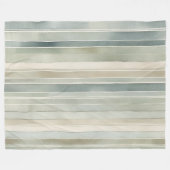 Couverture Polaire Turquoise bleu Sage Green Crème Distressed Stripe (Devant (Horizontal))