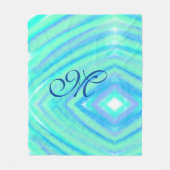 Couverture Polaire Turquoise bleu vert filigranes ajouter votre monog (Devant)