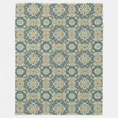 Couverture Polaire Turquoise Bleu Vert Gris Ochre Hip Bohème Bali Art (Devant)