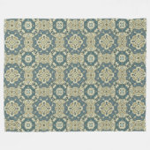 Couverture Polaire Turquoise Bleu Vert Gris Ochre Hip Bohème Bali Art (Devant (Horizontal))