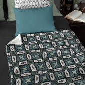 Couverture Polaire Turquoise bleu vert Taupe Brown Bohemian Tribe Art