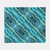 Couverture Polaire Turquoise Blue Gold Aqua Turquoise polaire (Devant (Horizontal))