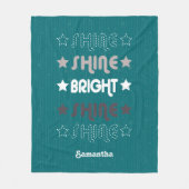 Couverture Polaire Turquoise. Brille. Lumineux. Brille. Brille. (Devant)