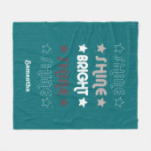 Couverture Polaire Turquoise. Brille. Lumineux. Brille. Brille. (Devant (Horizontal))