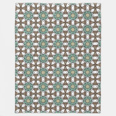 Couverture Polaire Turquoise, brown and white geometric mandala  (Devant)